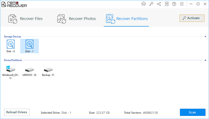 Recover deleted files from Western Digital hard drive - Main Screen